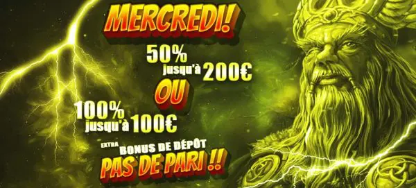 Capture d'&eacute;cran Thor Casino - bonus du mercredi