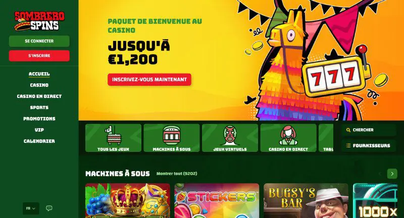 Accueil de sombrero spins casino
