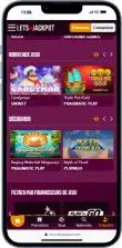 Interface mobile LetsJackpot