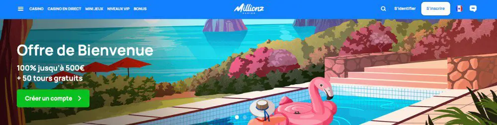 Bonus d&eacute;p&ocirc;t 1 euro sur Millionz