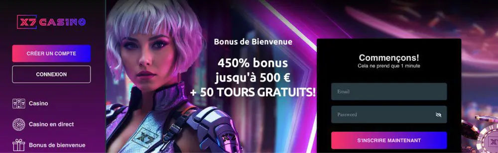 Offre de bienvenue X7 Casino