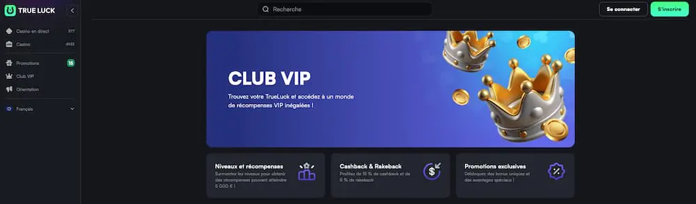 Le programme VIP Trueluck Casino