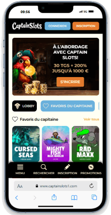 Interface mobile Captain Slots
