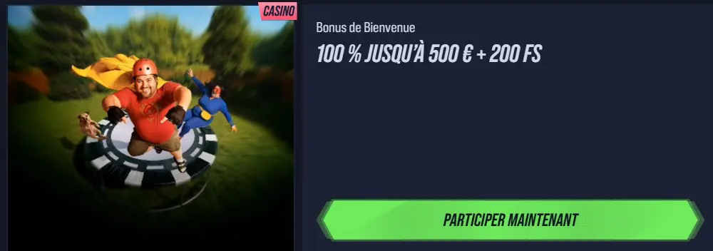Capture d'écran du bonus de bienvenue Vegas Hero