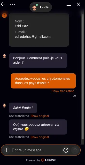 service client aphrodite casino