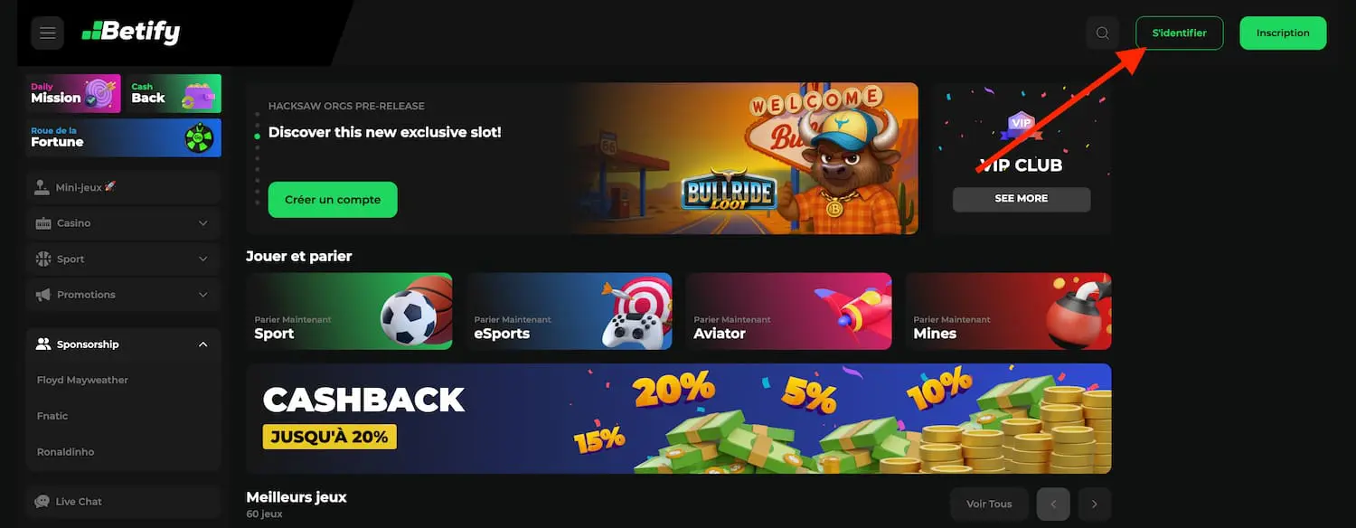 connexion betify