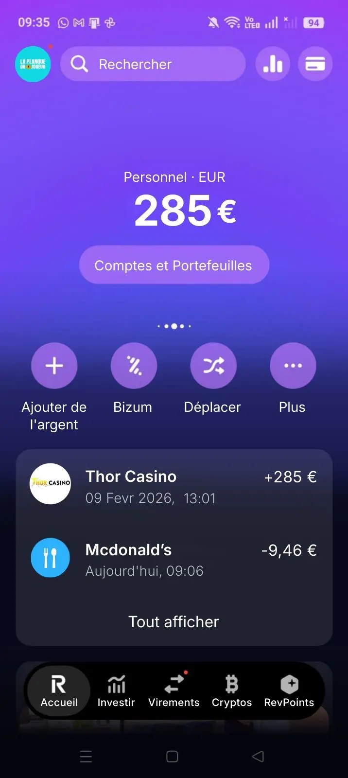preuve de retrait thor casino