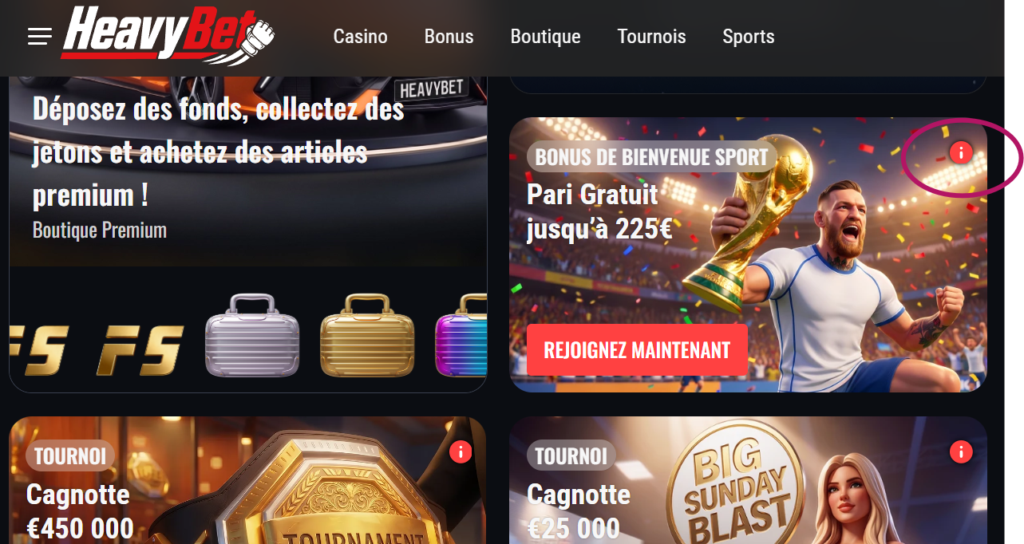 Conditions du bonus - étape 2