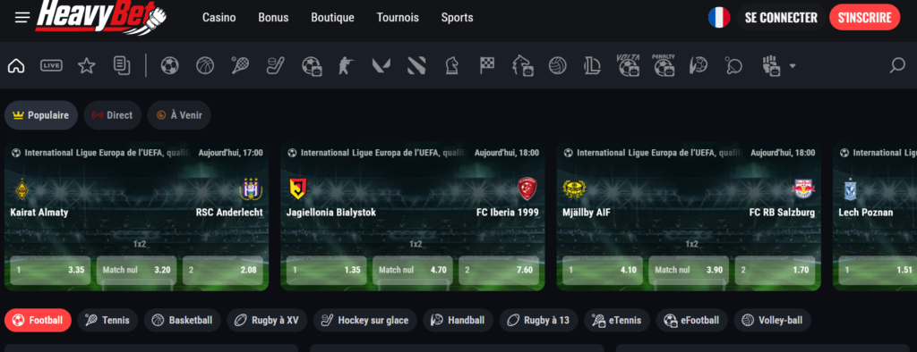 heavybet bookmaker retrait instantané