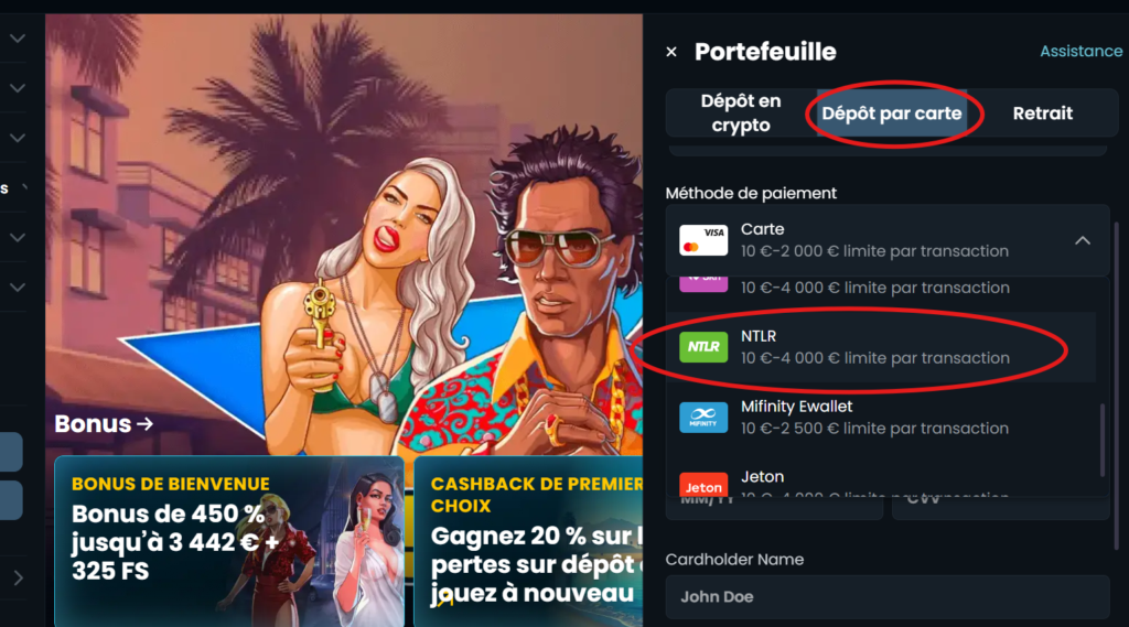 dépôt neteller - étape 2