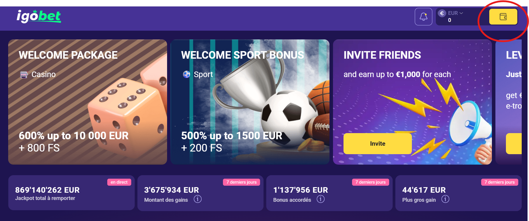 dépôt mastercard étape 1