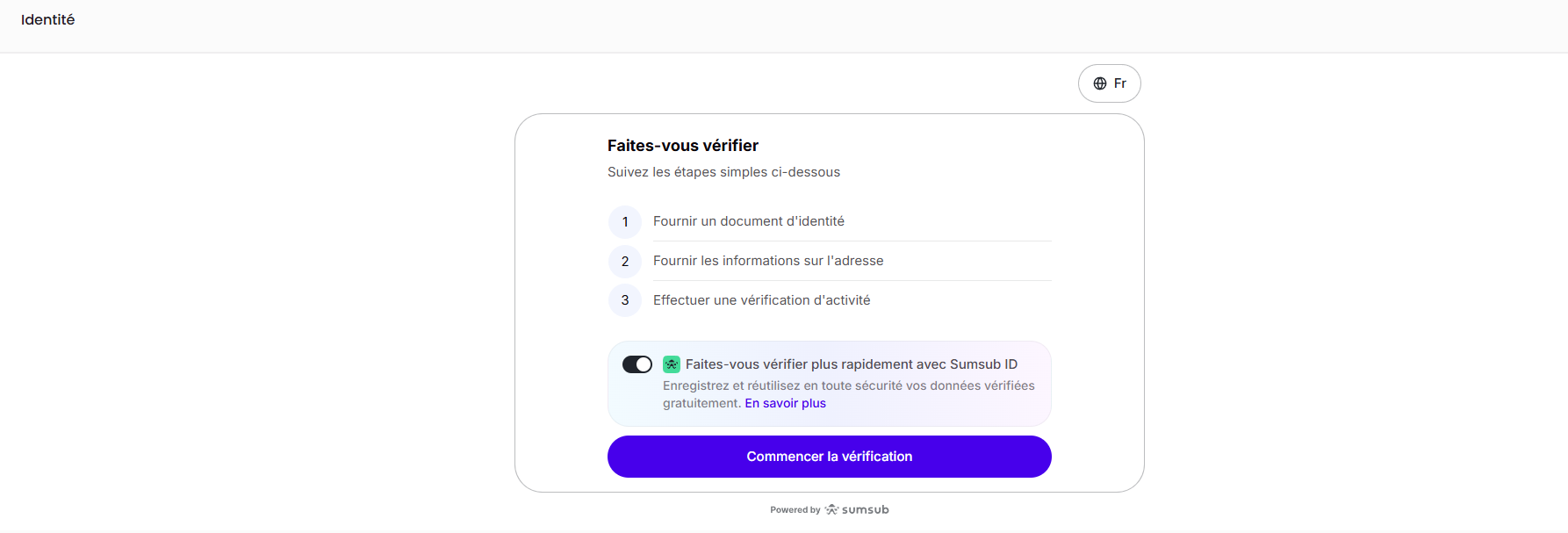 vérification d'identité
