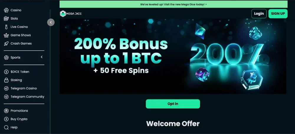 Mega Dice casino crypto