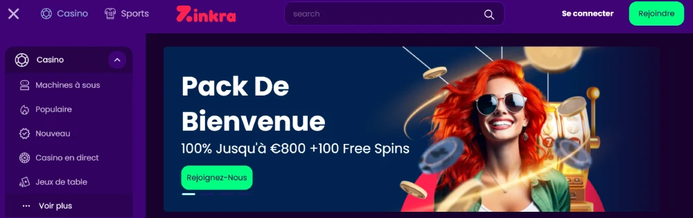 accueil zinkra casino