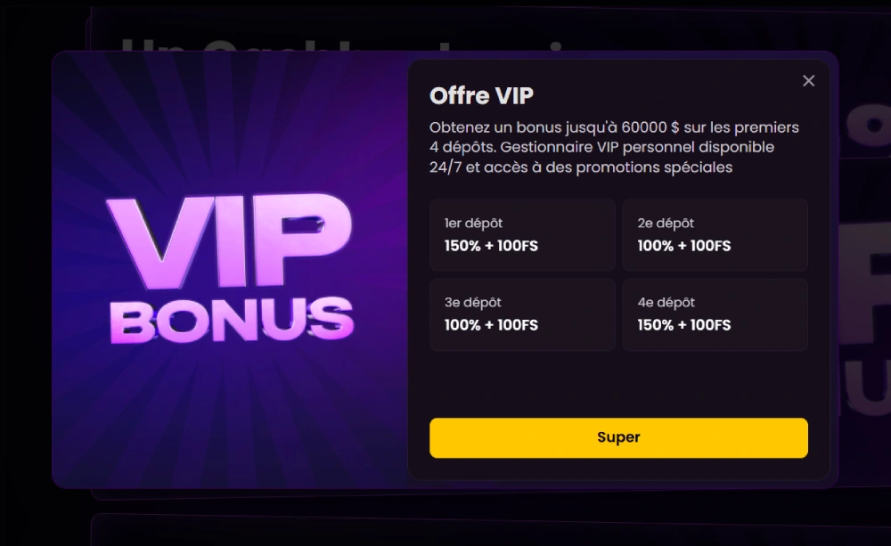Capture d'écran du bonus highroller iWild