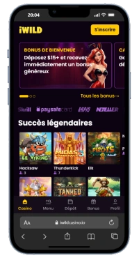 Interface sur mobile iWild