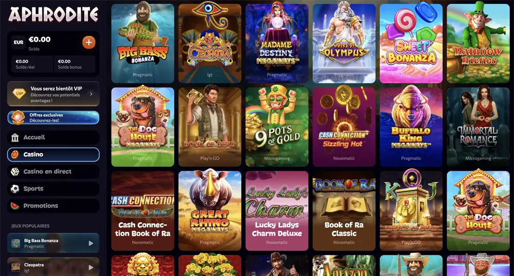 aphrodite casino bonus sans conditions de retrait etape 3