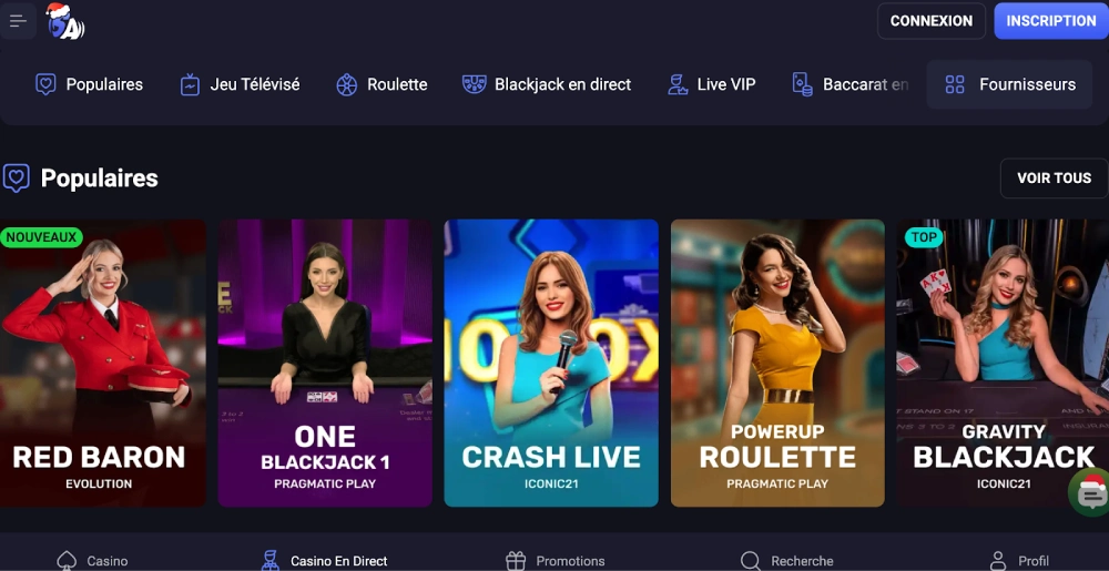 meilleurs casino live spinaura