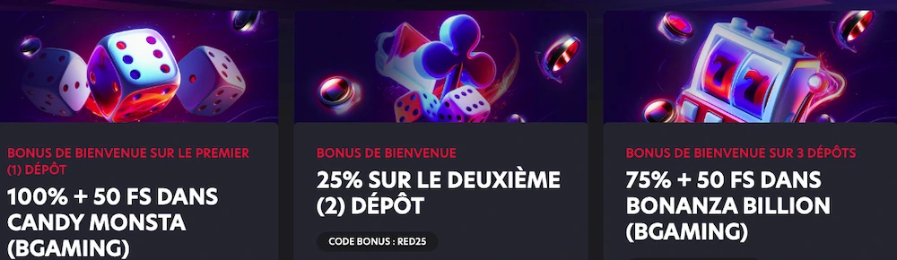 bonus de bienvenue 1red casino