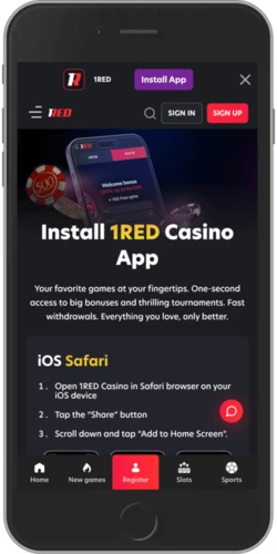 interface mobile 1red casino