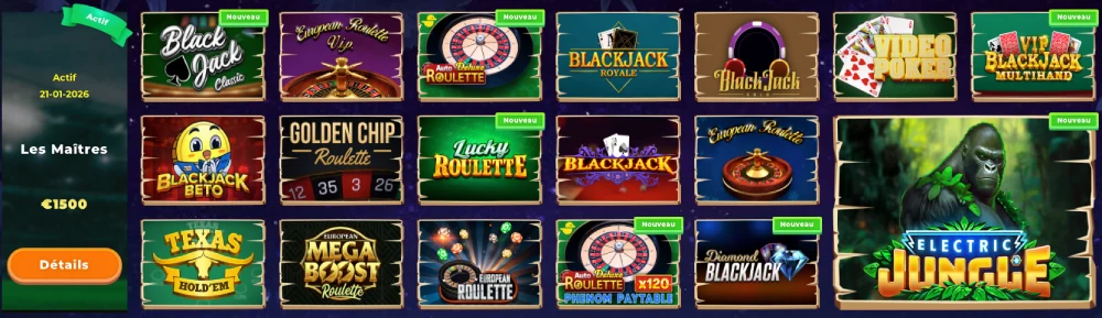 capture decran jeux de table wazamba canada