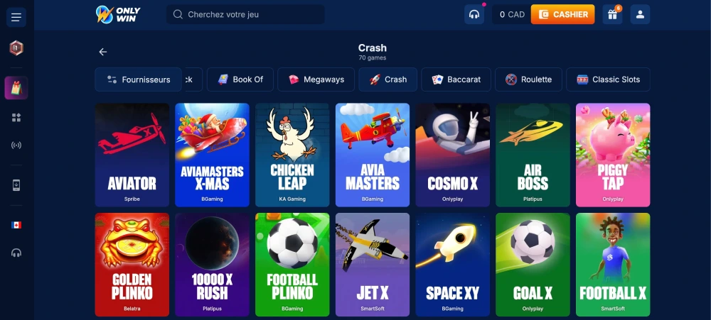capture decran mini jeux onlywin canada