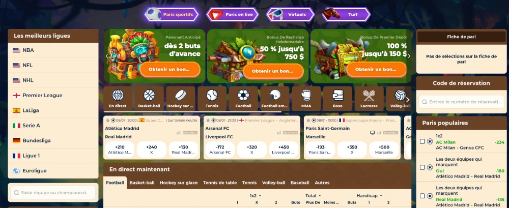 capture decran paris sportifs wazamba canada