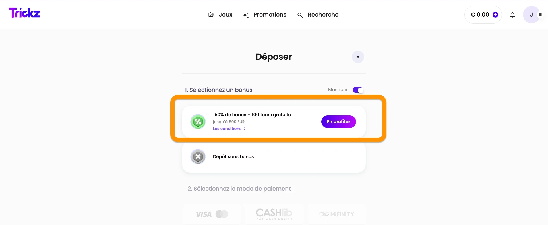 processus de d&eacute;p&ocirc;t &eacute;tape 2