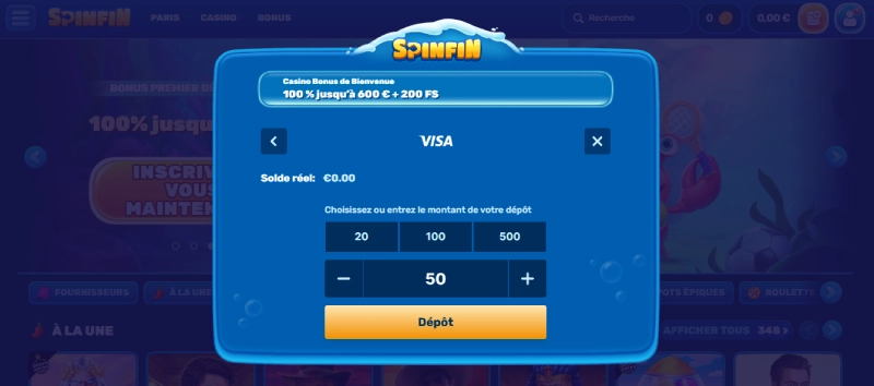 dépôt étape3 spinfin casino