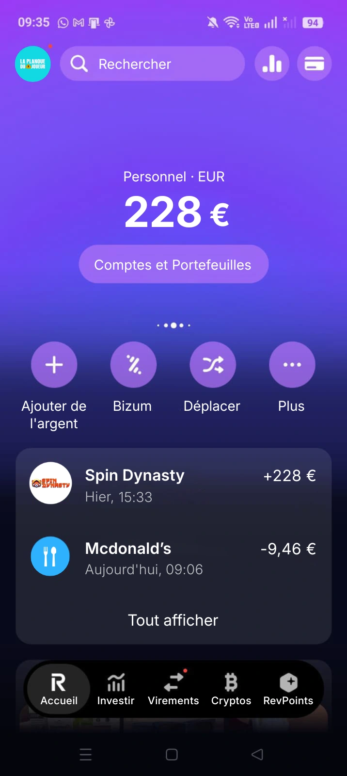 preuve de retrait spin dynasty