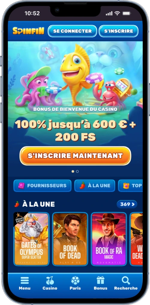 spinfin casino sur mobile