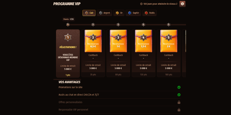 programme vip westace casino