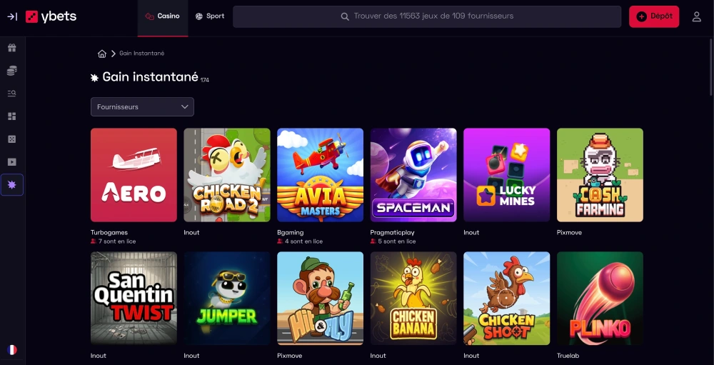 mini jeux ybets casino