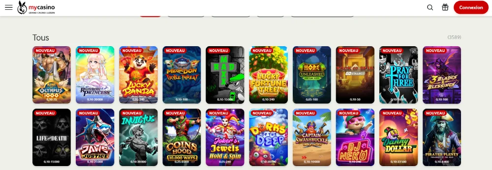 capture decran ludotheque mycasino