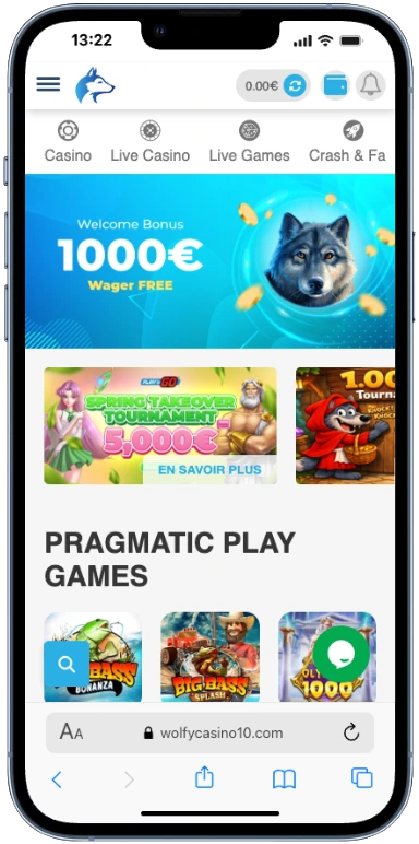 interface mobile wolfy casino belgique