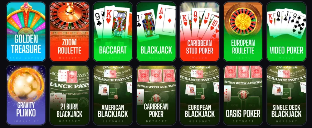 jeux de table sur slimking casino