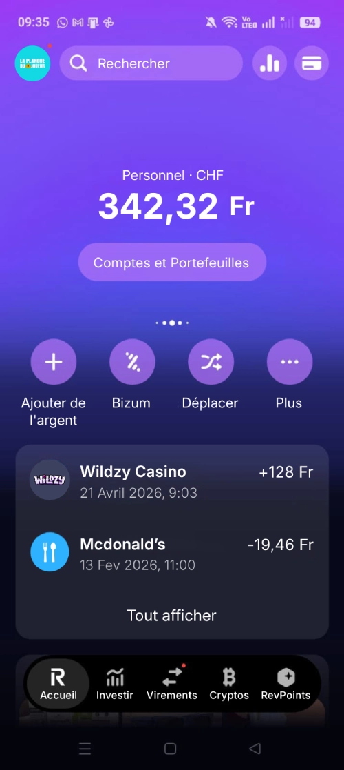preuve paiement wildzy suisse