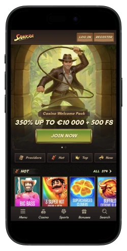 interface mobile sankra casino