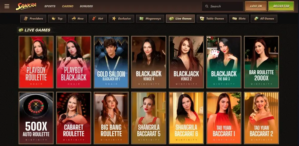 jeux en direct sankra casino
