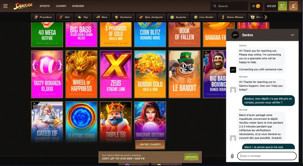 service client sankra casino
