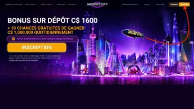 inscription sur jackpot city étape1