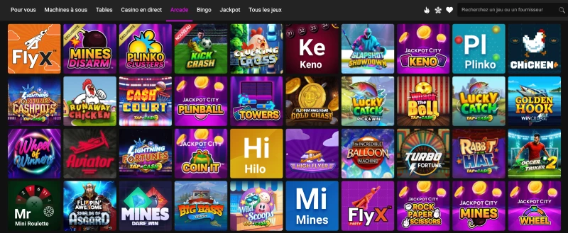 mini jeux sur jackpot city casino