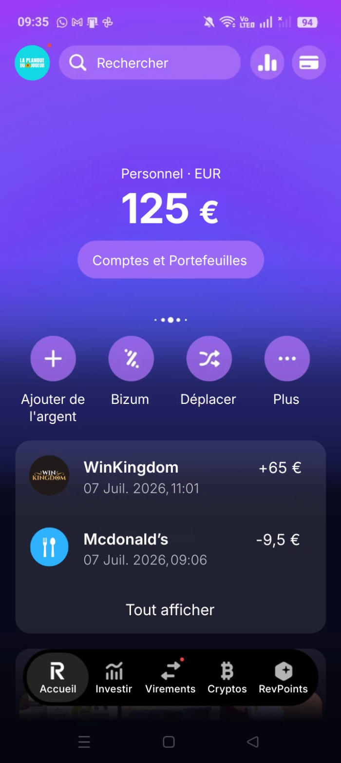 preuve de retrait sur winkingdom casino