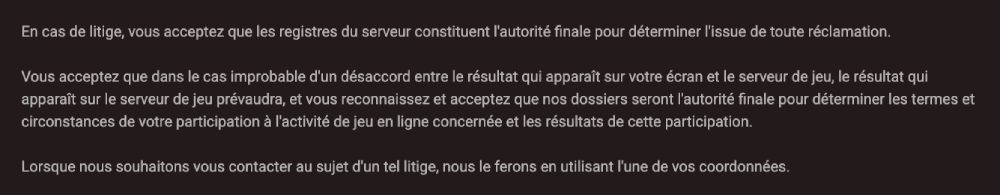 winkingdom casino gestion de litige