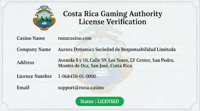 licence runa casino
