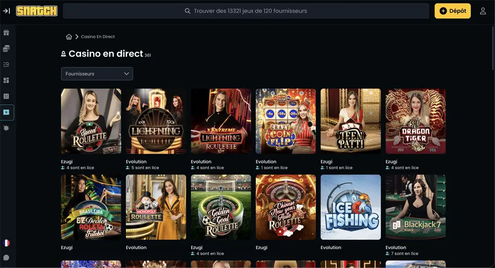 casino en direct snatch casino ca